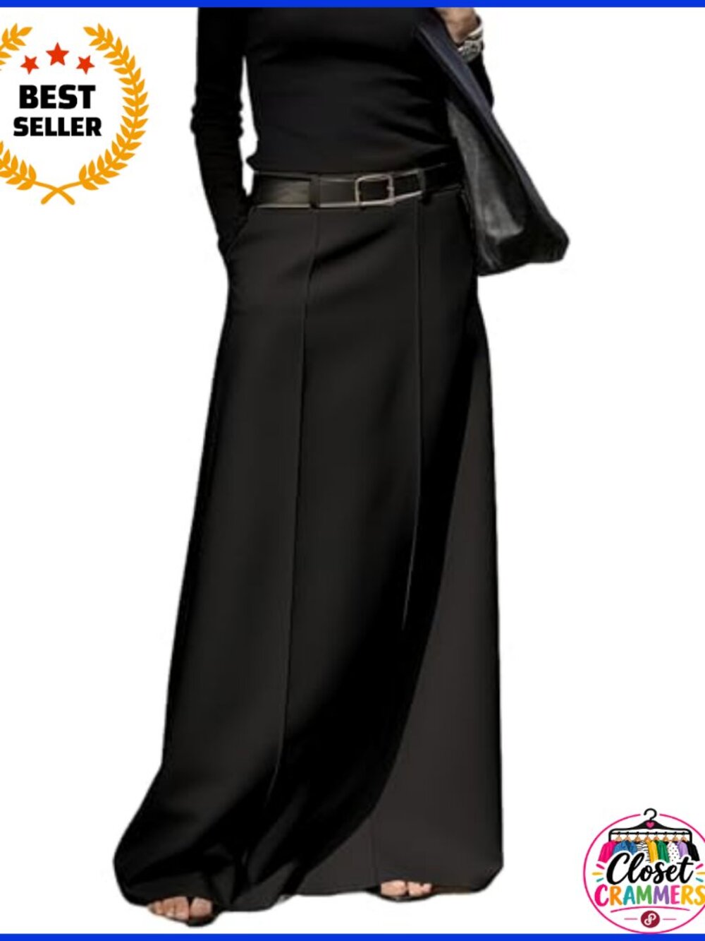 Maxi Skirt High Waisted H Line Straight with Pockets Casual Floor Length